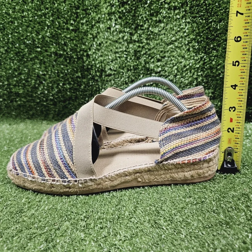 Tomi Pons Vinaros Espadrille Striped Sling Comfort Sandals Womens 39 US 8